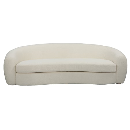 Upholstered Faux Shearling Sofa