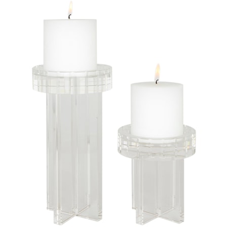 Crystal Pillar Candleholders Set/2