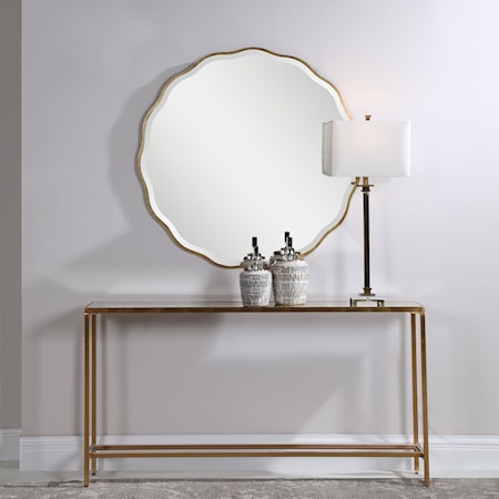 Aneta Gold Round Mirror