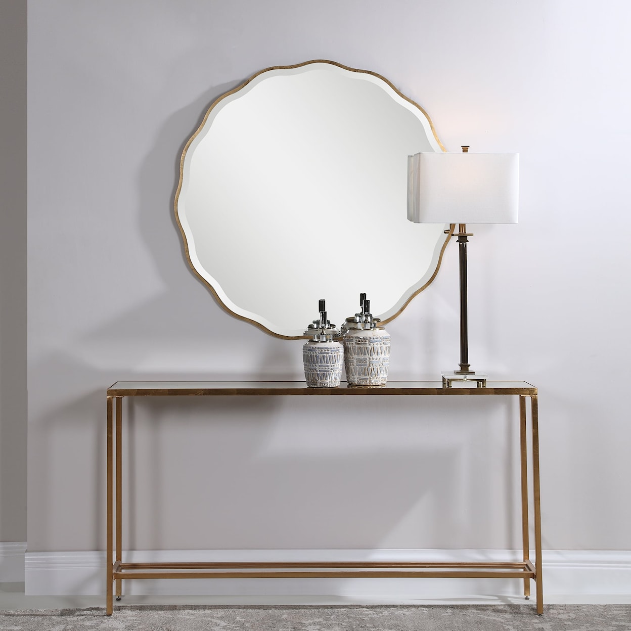 Uttermost Mirrors - Round Aneta Gold Round Mirror