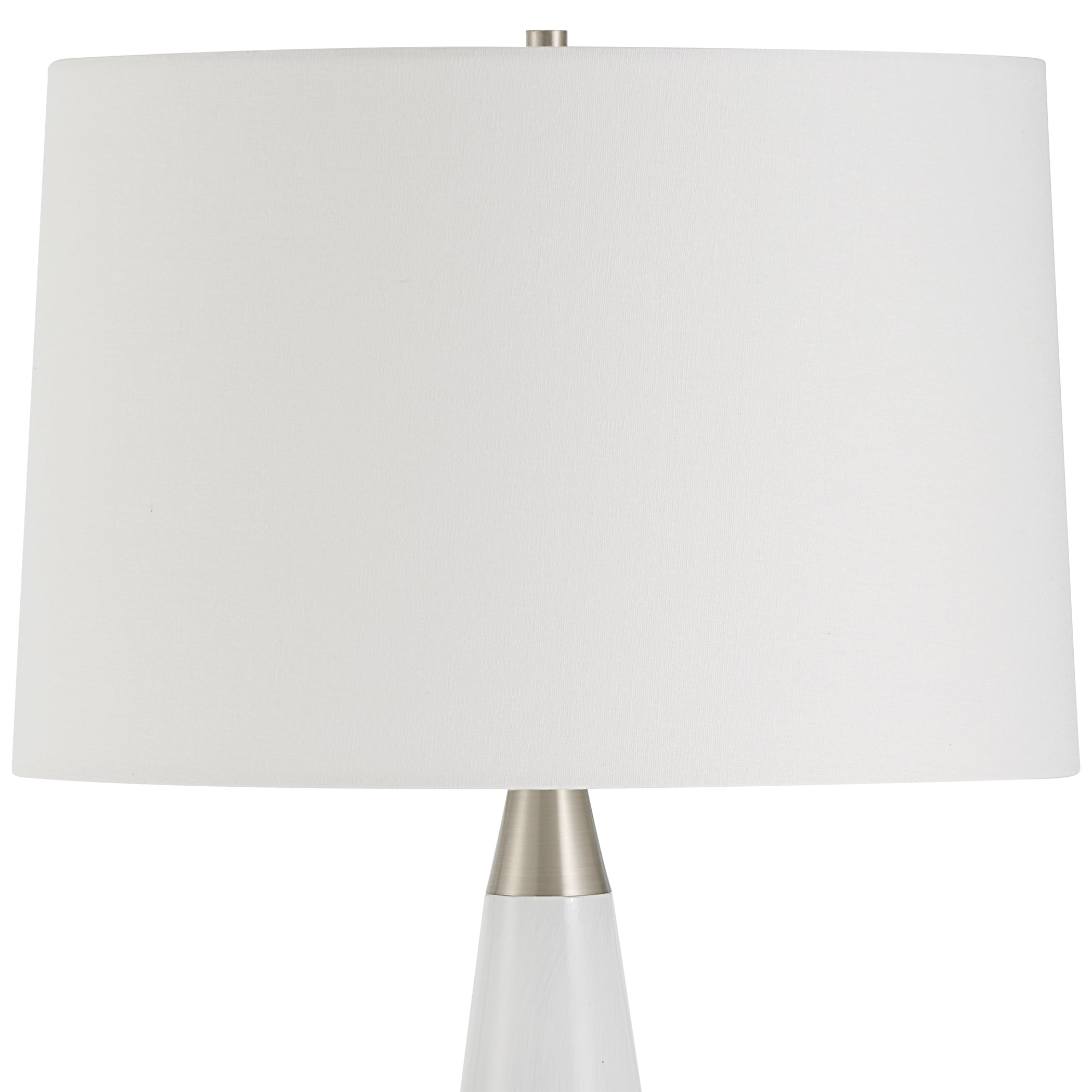 Quinn White &amp; Silver Table Lamp