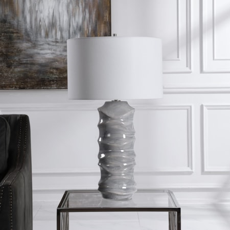 Waves Blue &amp; White Table Lamp