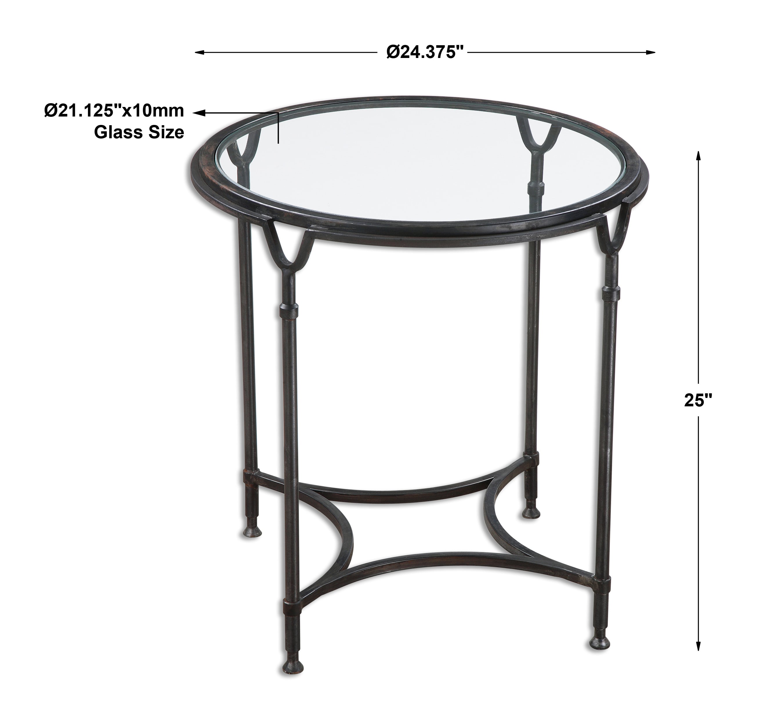 Uttermost Accent Furniture - Occasional Tables Samson Glass Side Table