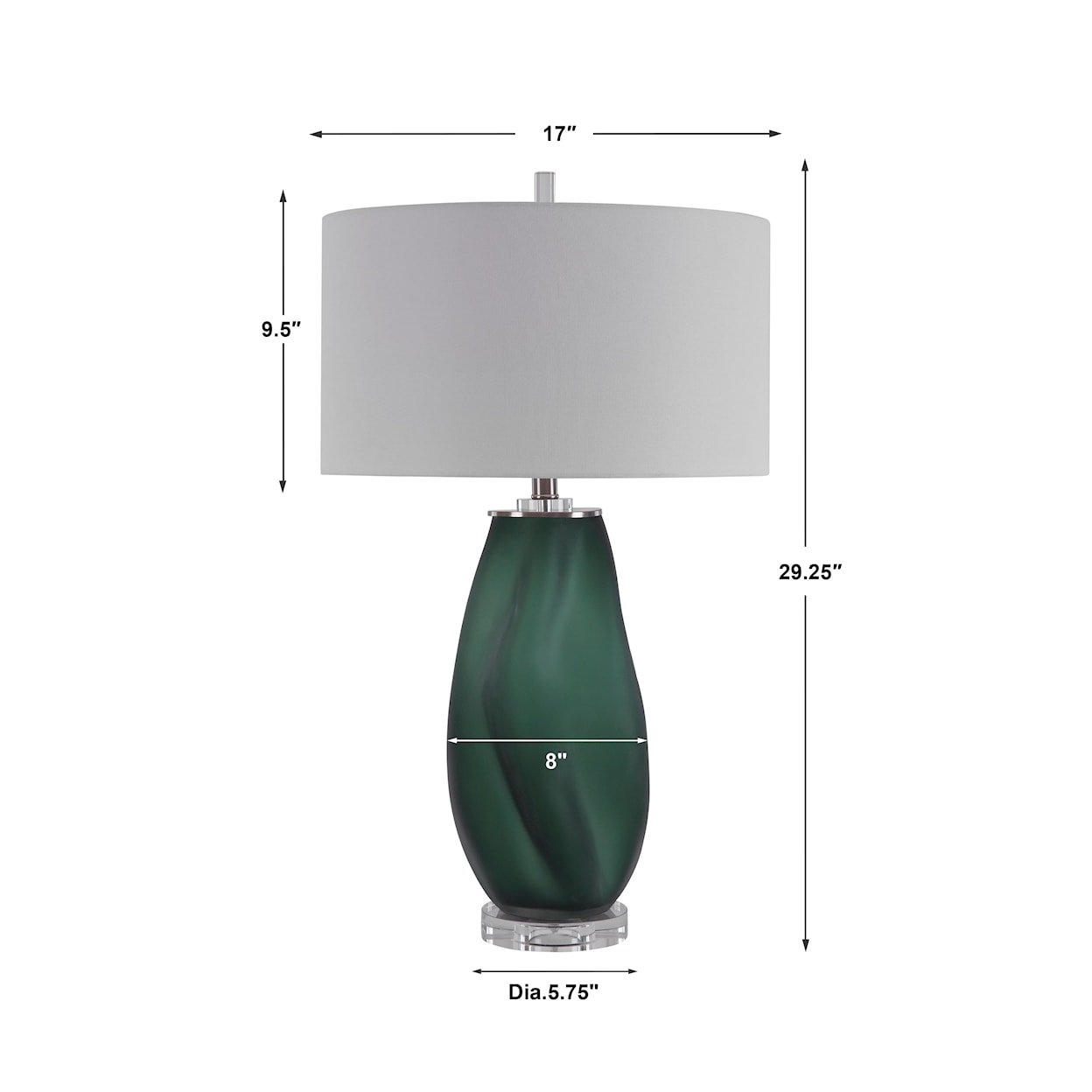 Uttermost Table Lamps Esmeralda Green Glass Table Lamp