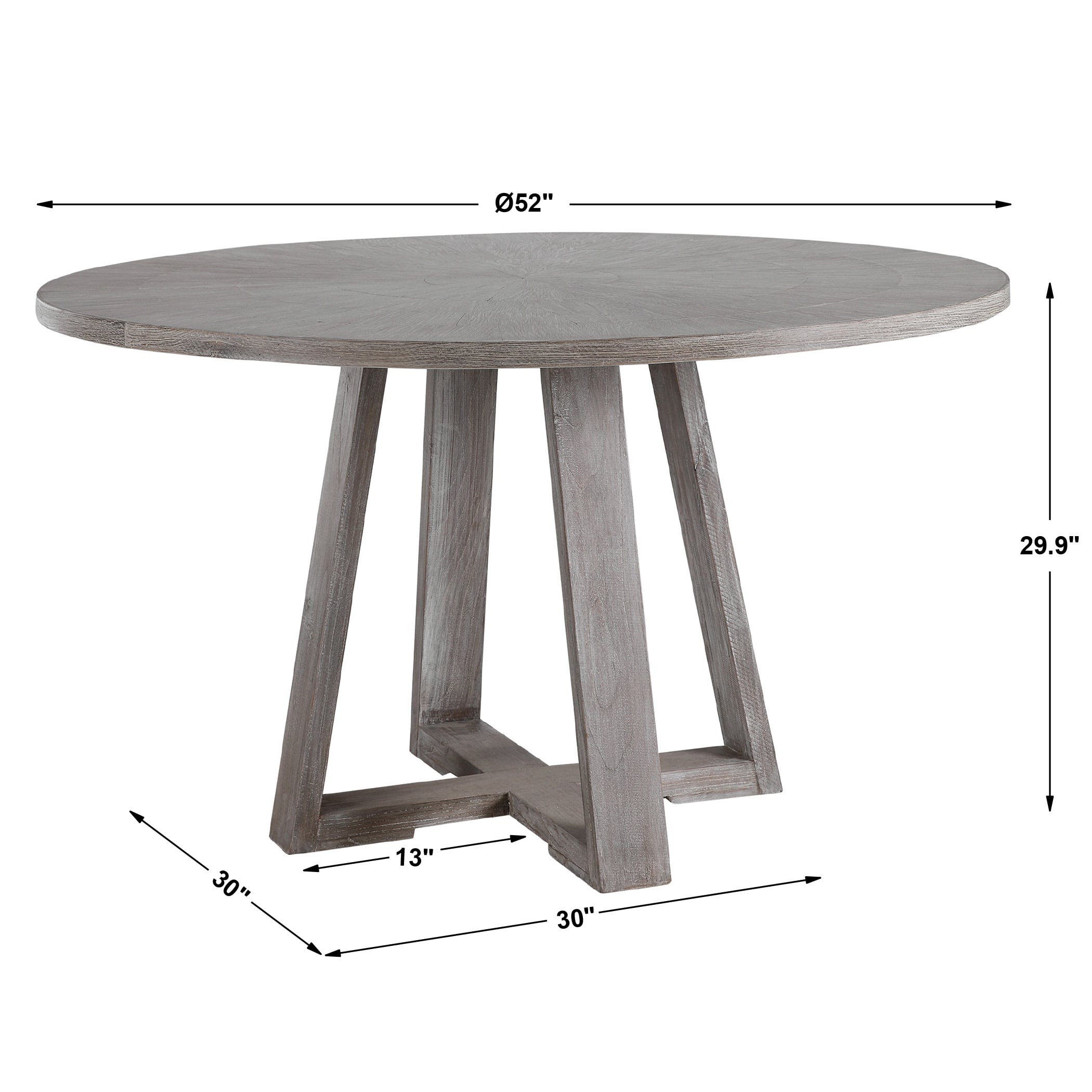 Uttermost Accent Furniture Gidran Gray Dining Table