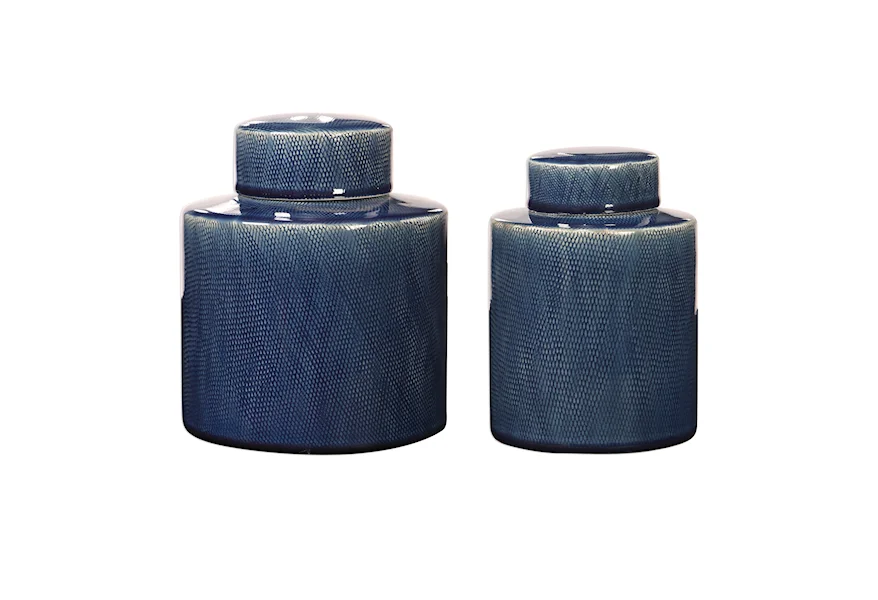 Accessories Saniya Blue Containers, S/2 by Uttermost at Corner Furniture
