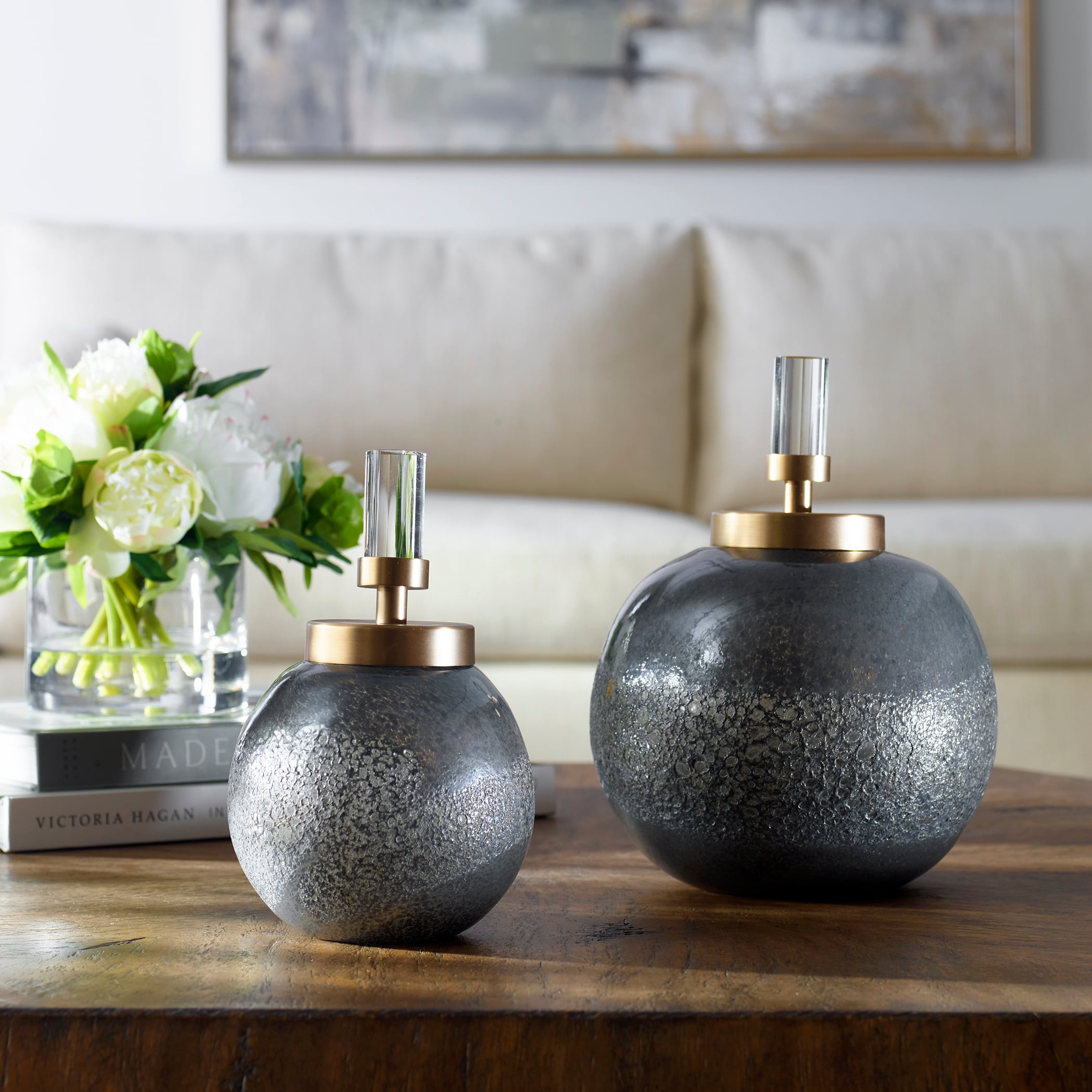 Uttermost Accessories Cessair Art Glass Bottles, S/2