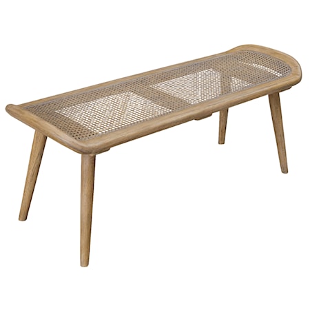 Arne Woven Rattan Bench