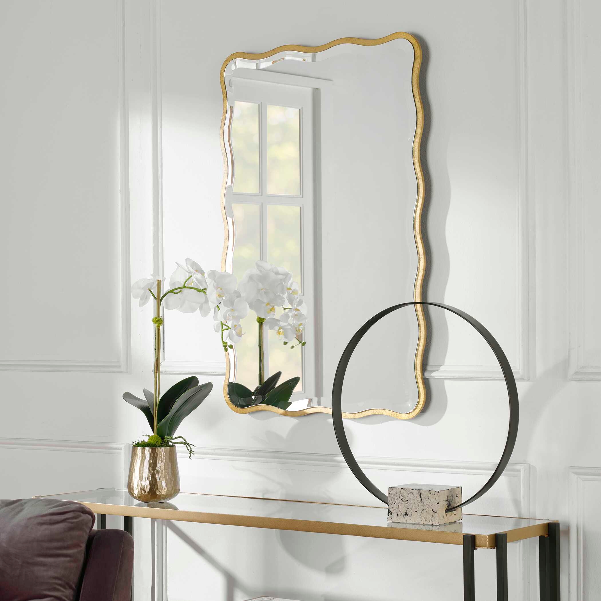 Uttermost Aneta Aneta Gold Scalloped Mirror