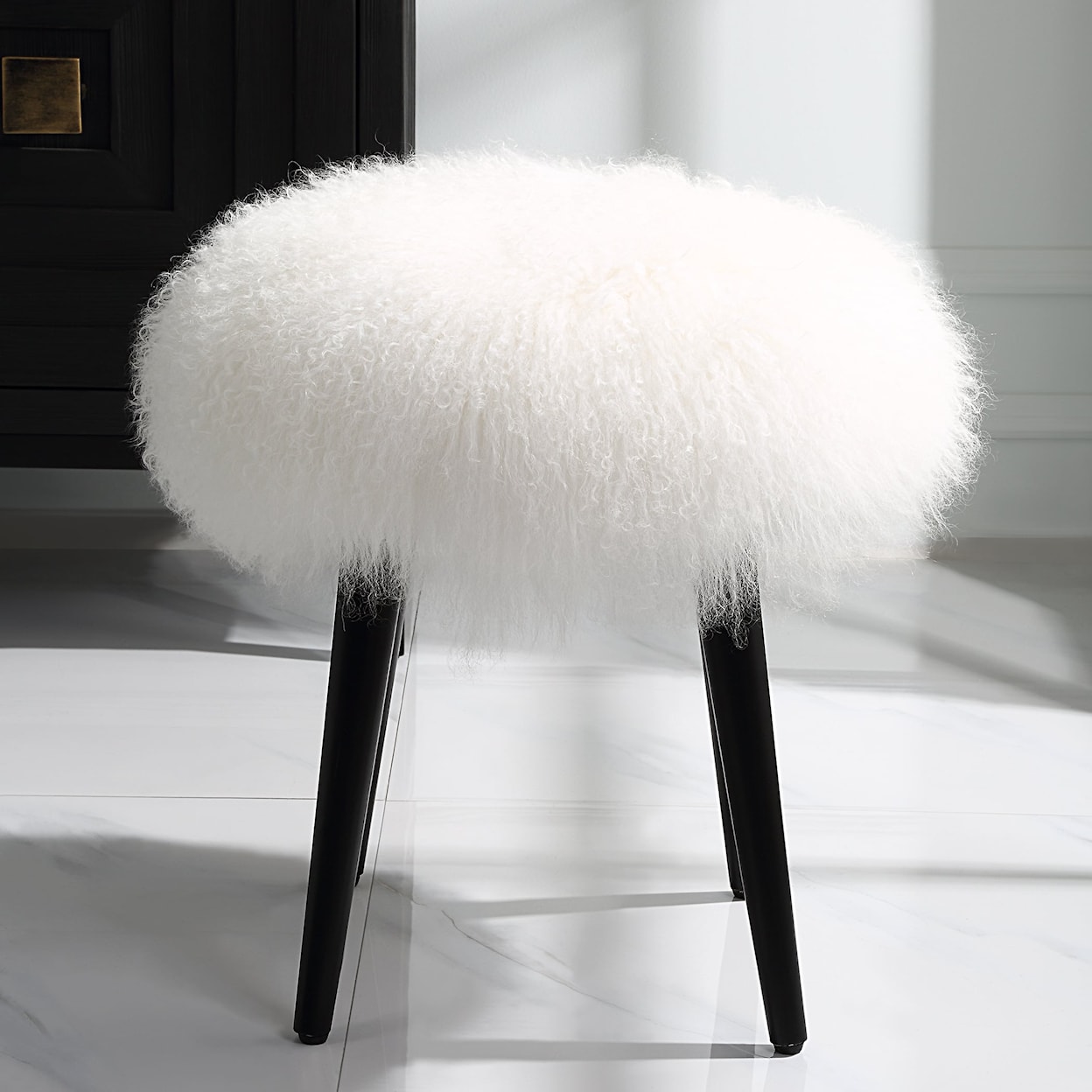 Uttermost Wooly Wooly Sheepskin Accent Stool