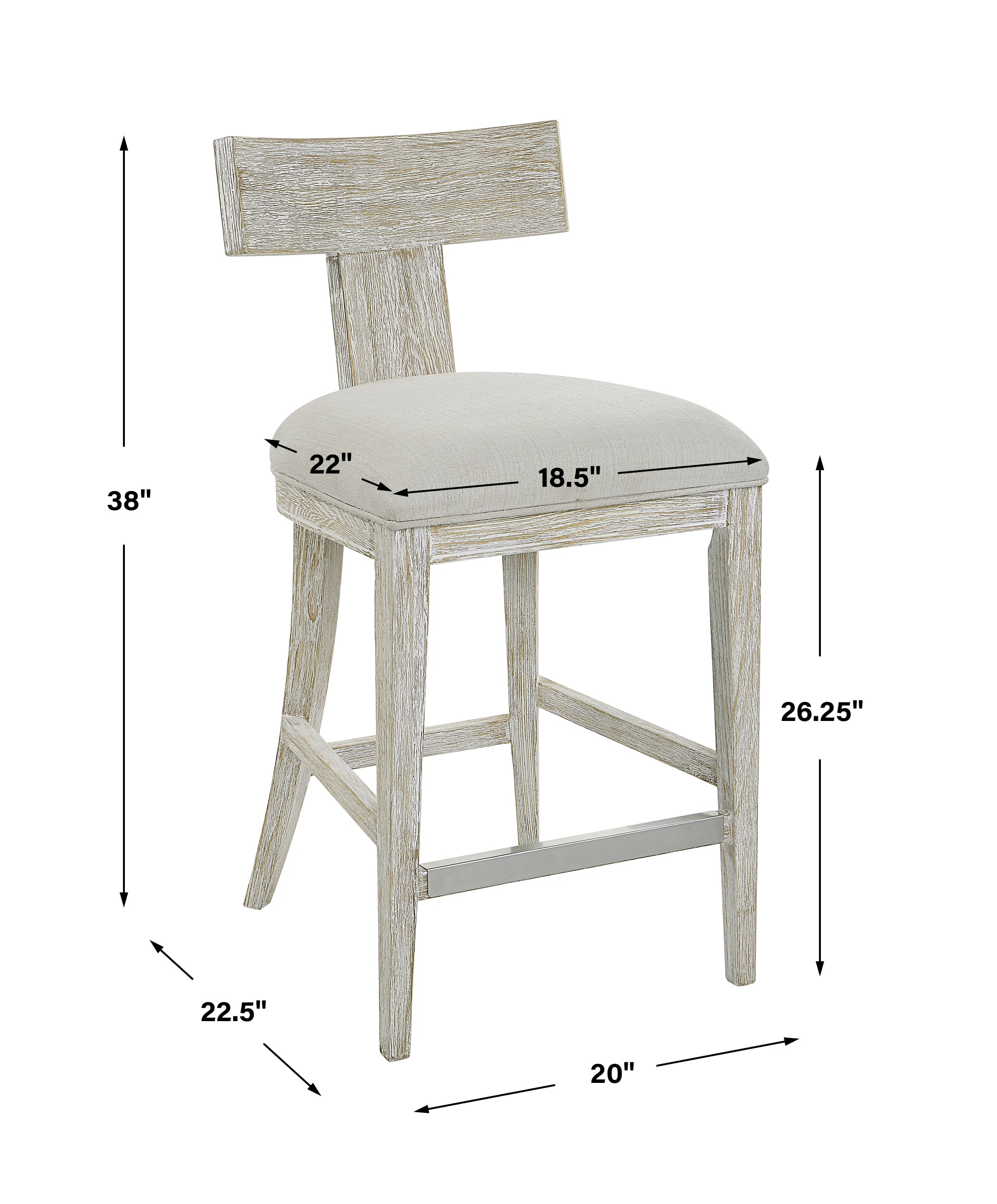 Uttermost Idris Idris White Counter Stool