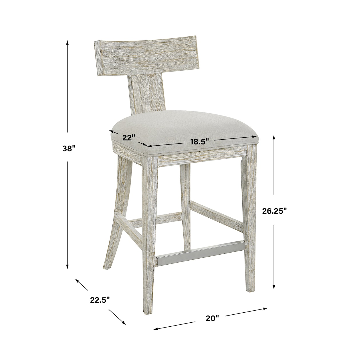 Uttermost Idris Idris White Counter Stool