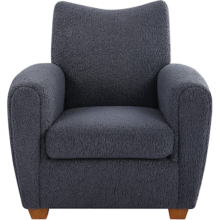 Contemporary Gray Faux Shearling Accent Chair