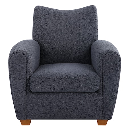 Gray Faux Shearling Accent Chair