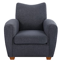 Contemporary Gray Faux Shearling Accent Chair