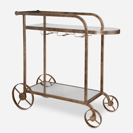 Carrinho Antique Brass Bar Cart