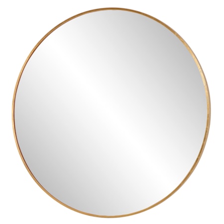 Junius Large Gold Round Mirror