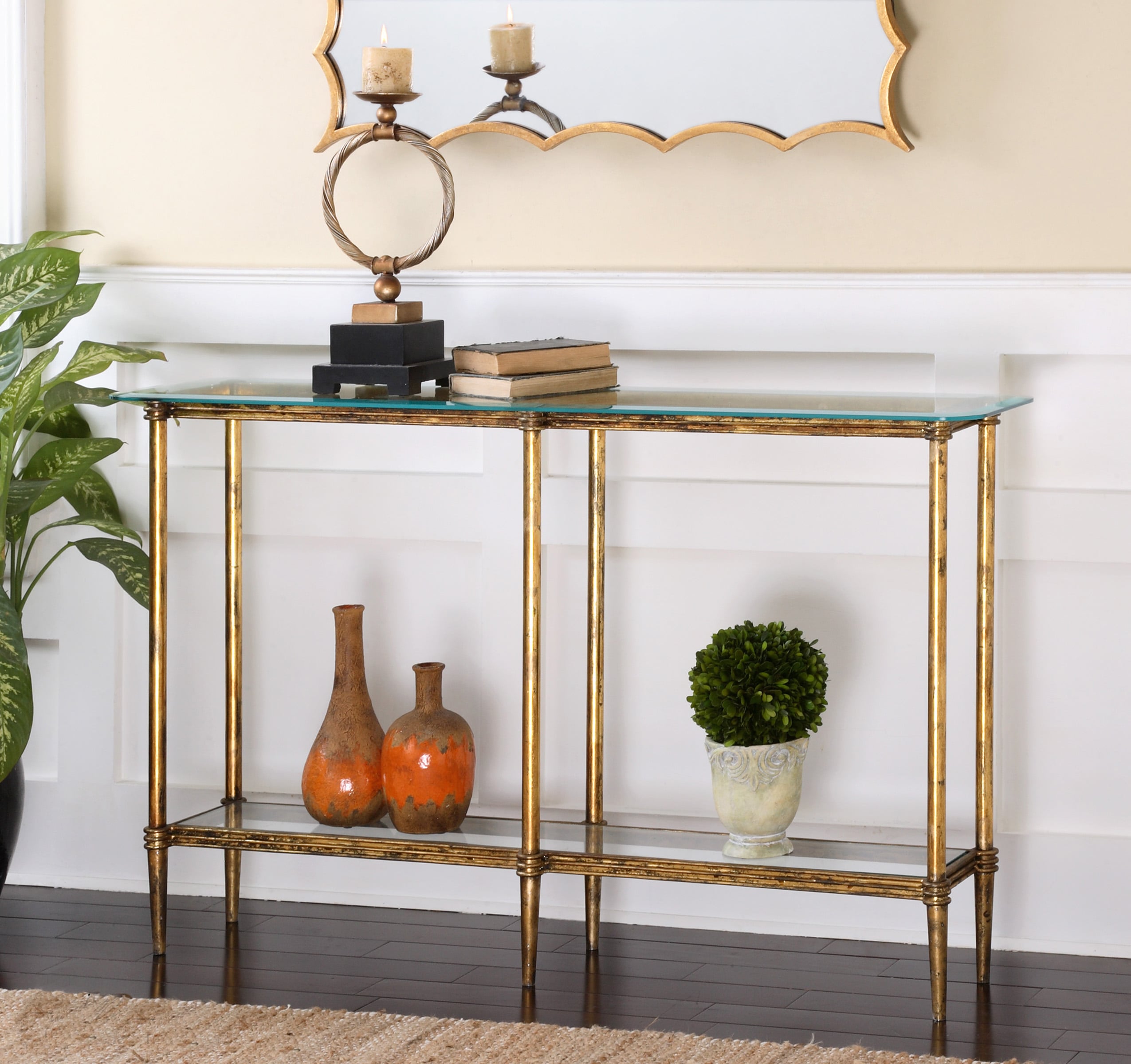 Uttermost Accent Furniture - Occasional Tables Elenio Glass Console Table