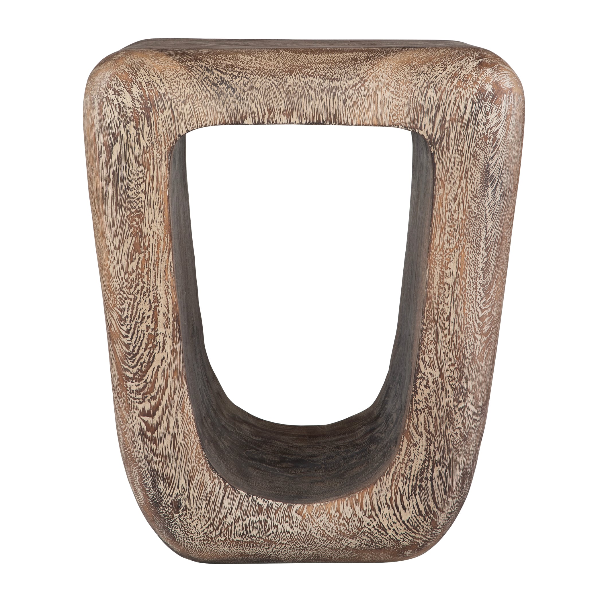 Uttermost Loophole Loophole Bleached Wash Accent Stool