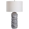 Uttermost Table Lamps Waves Blue & White Table Lamp