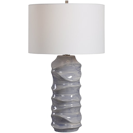 Waves Blue & White Table Lamp