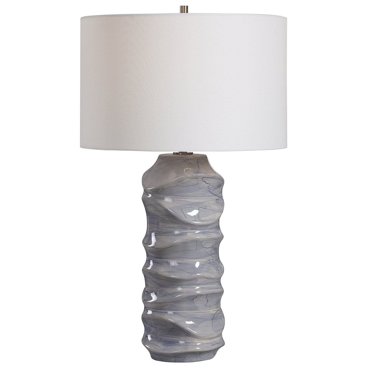 Uttermost Table Lamps Waves Blue & White Table Lamp