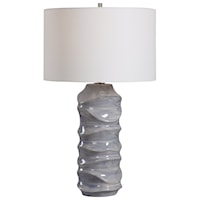 Waves Blue & White Table Lamp