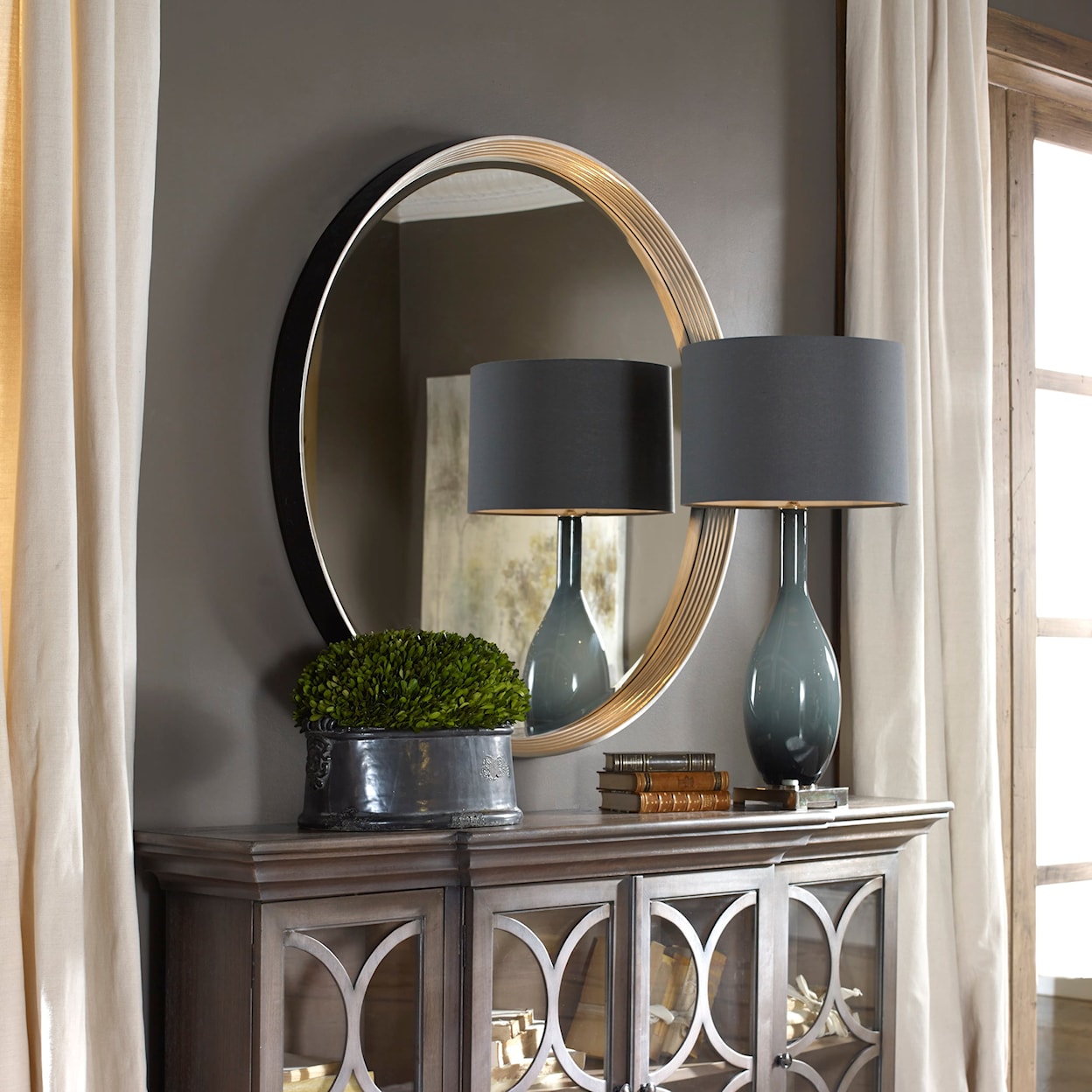 Uttermost Mirrors - Round Serenza Round Silver Mirror