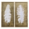 Uttermost Alternative Wall Decor White Feathers (Set of 2)