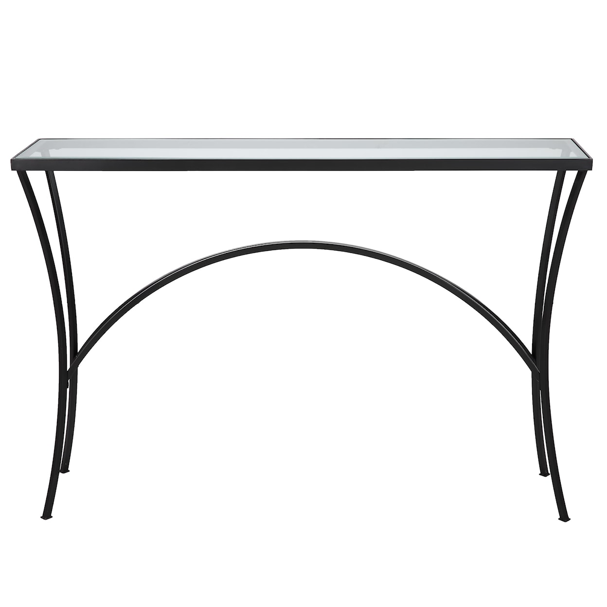 Uttermost Alayna Alayna Black Metal & Glass Console Table