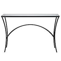 Alayna Black Metal & Glass Console Table