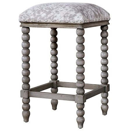 Estes Faux Cow Hide Counter Stool