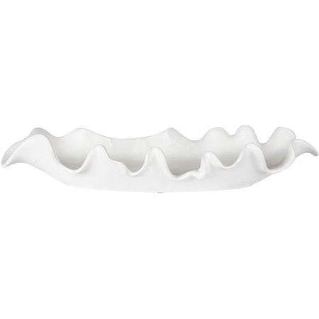 Ruffled Feathers Modern White Bowl