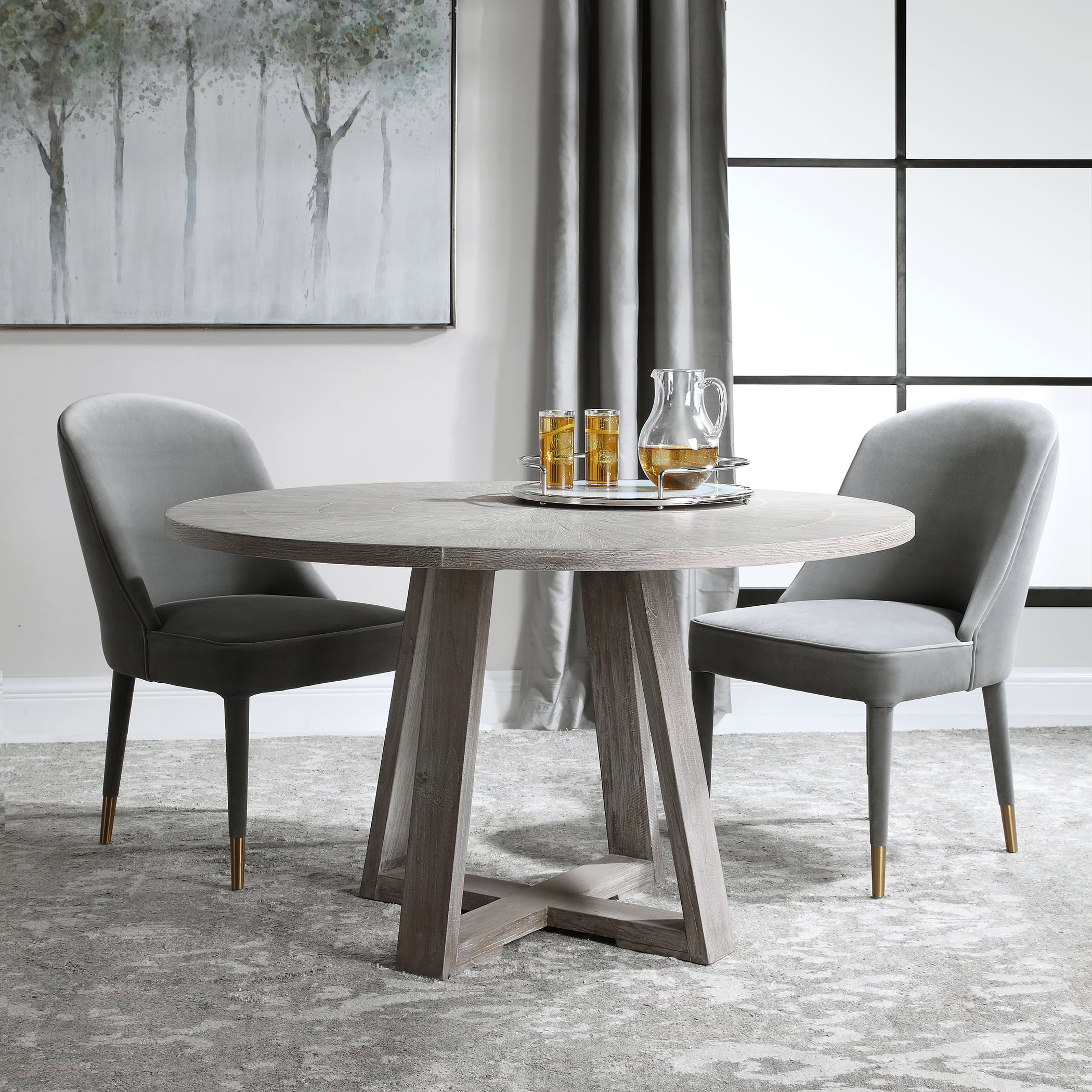 Uttermost Accent Furniture Gidran Gray Dining Table
