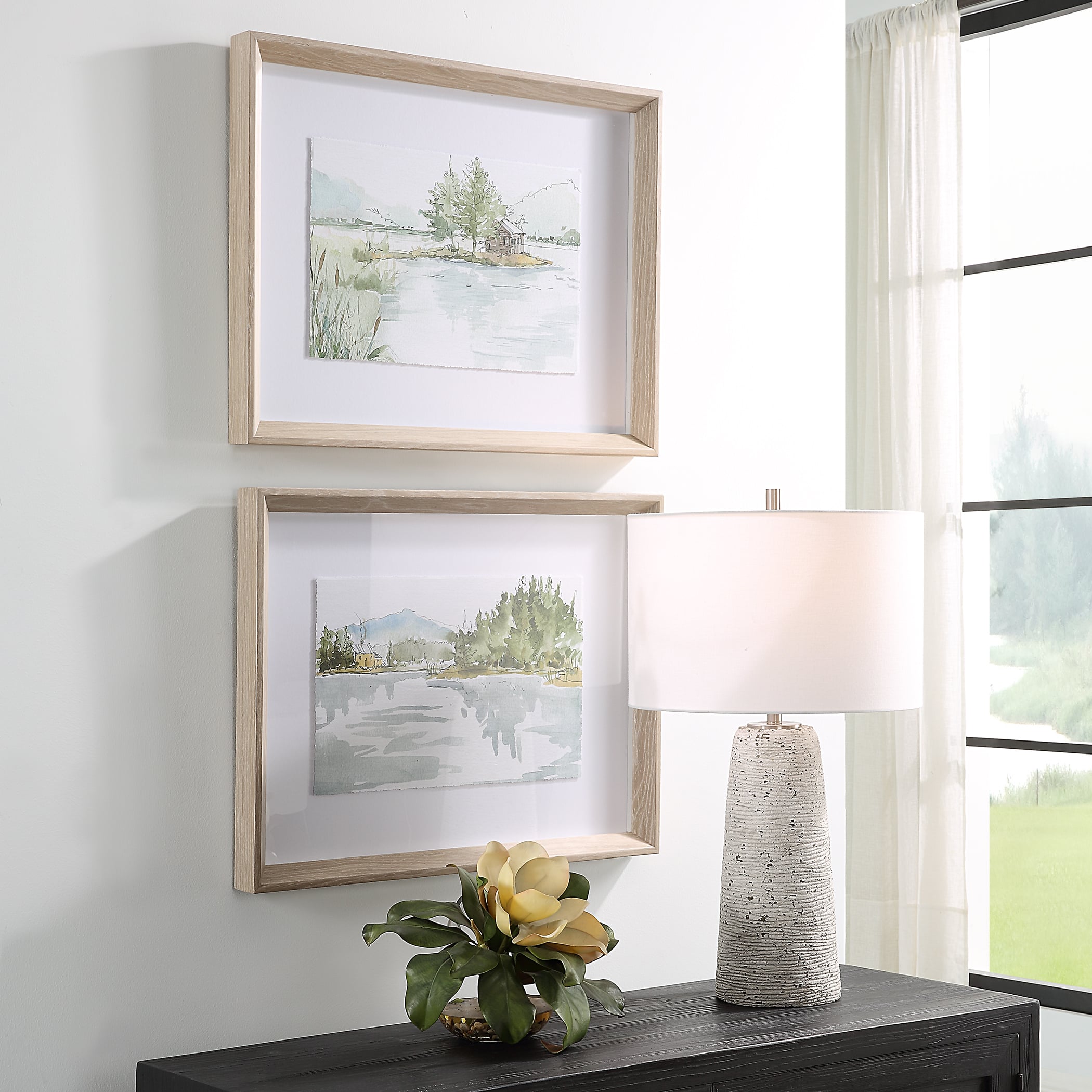 Serene Lake Framed Prints Set/2