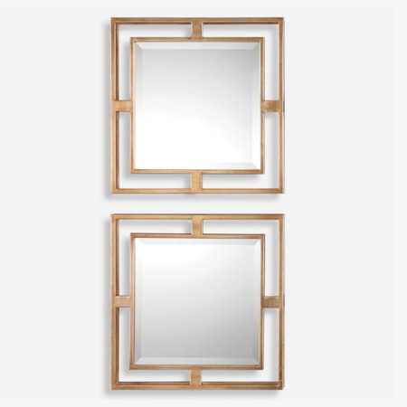 Allick Gold Square Mirrors (Set of 2)