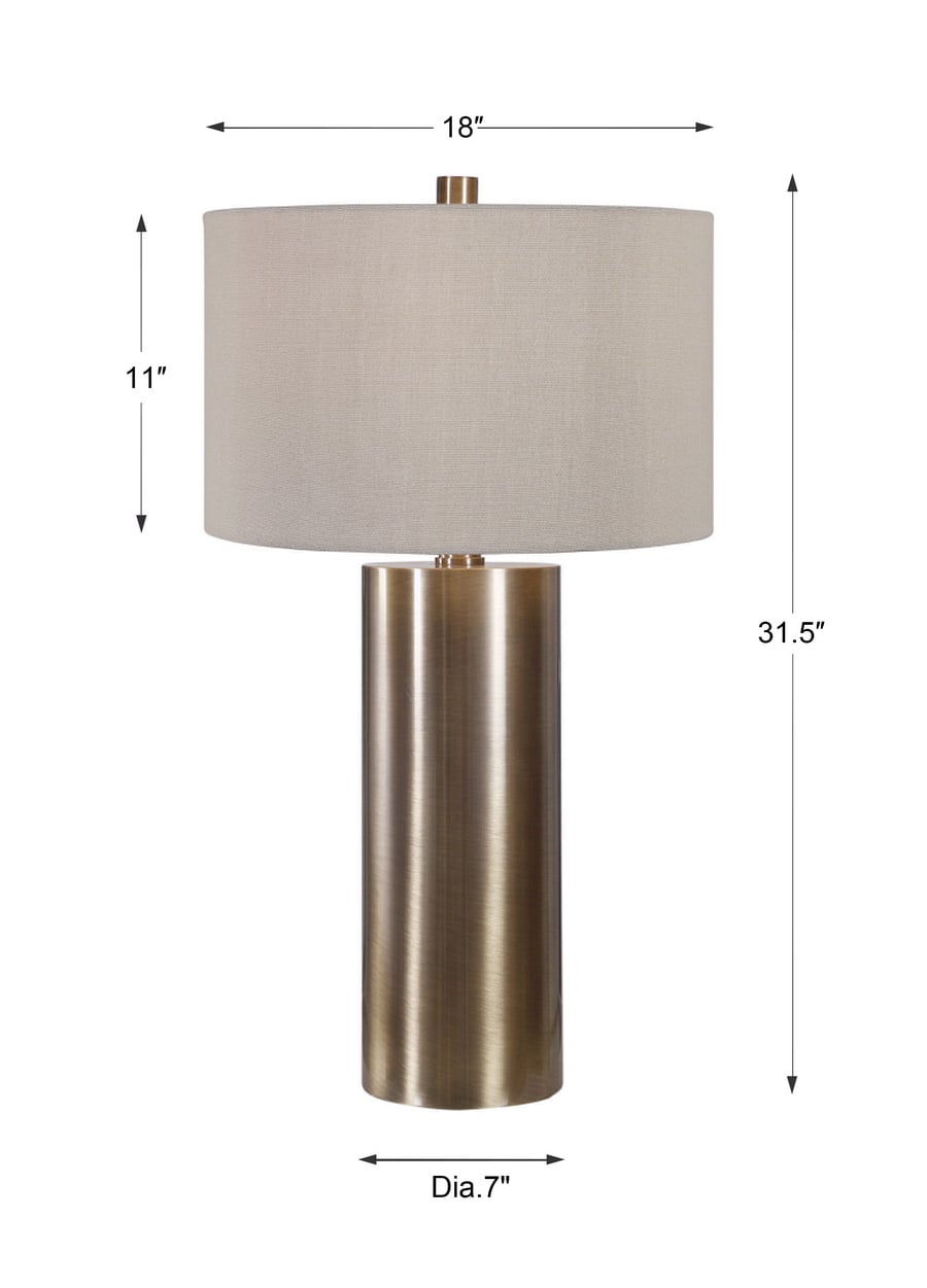 Uttermost Table Lamps Taria Brushed Brass Table Lamp
