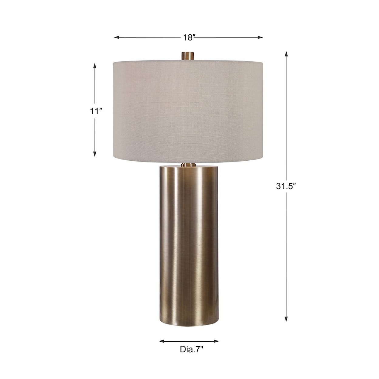 Uttermost Table Lamps Taria Brushed Brass Table Lamp