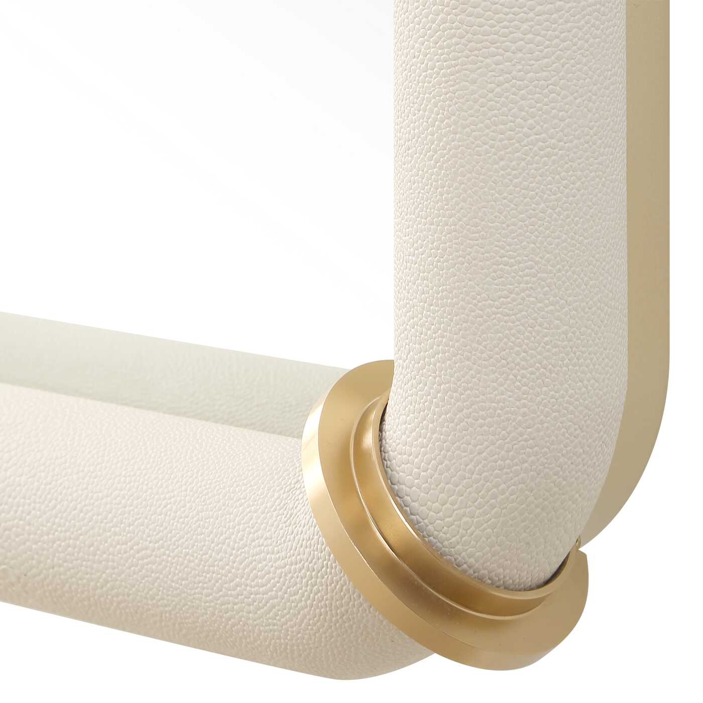 Uttermost Cyprus Cyprus White Leather Mirror