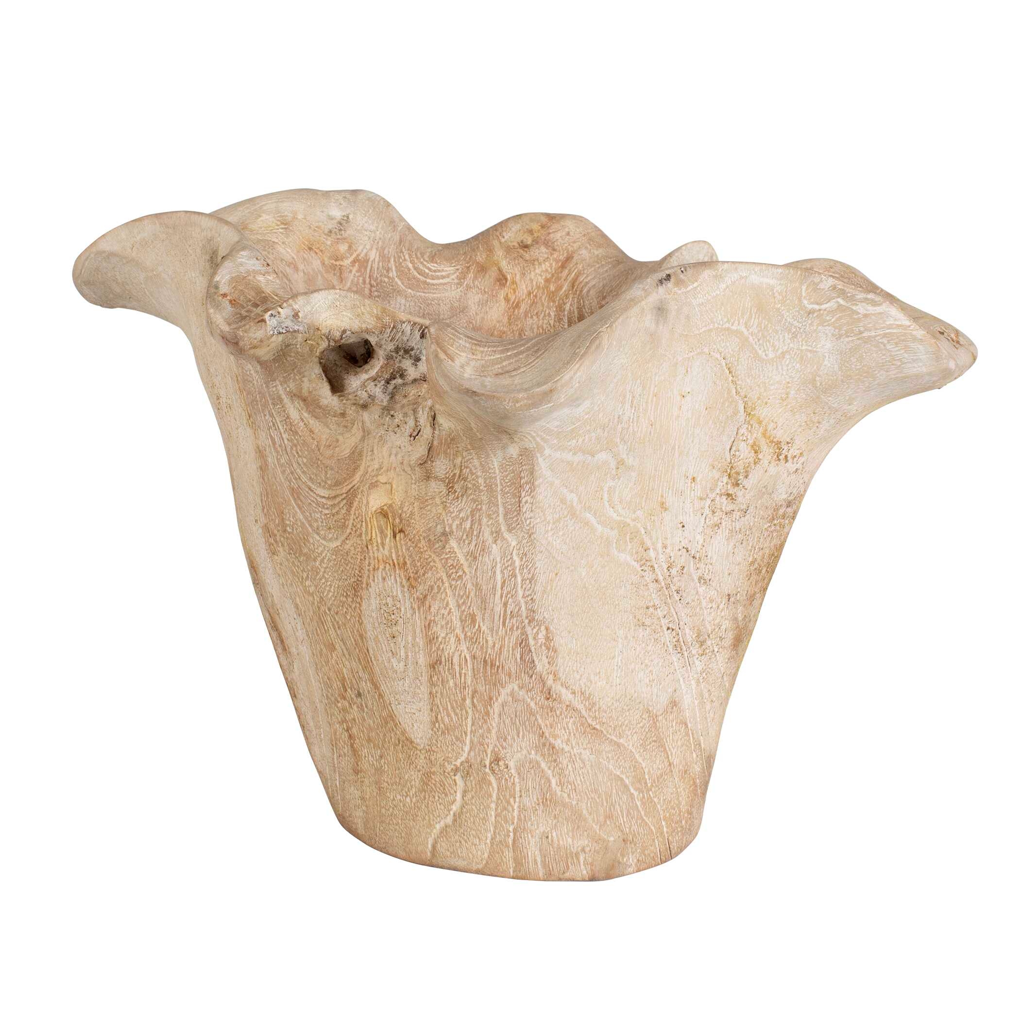 Uttermost Teak Flow Teak Flow White Wash Outdoor Bowl