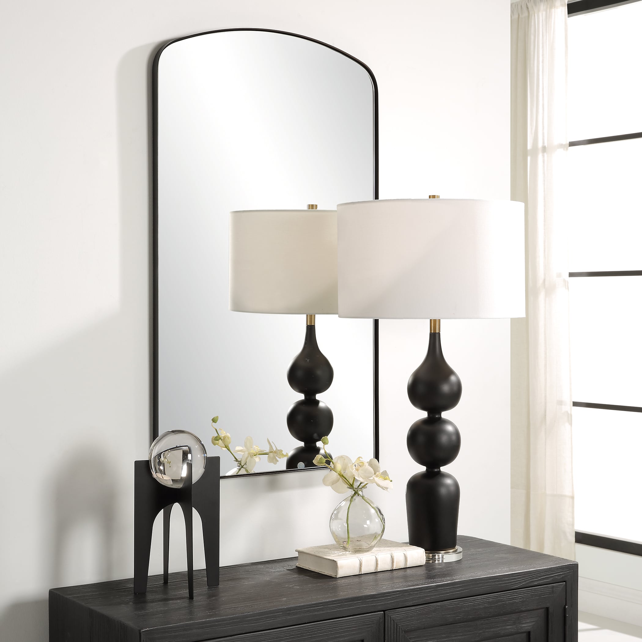Tordera Black Arch Mirror