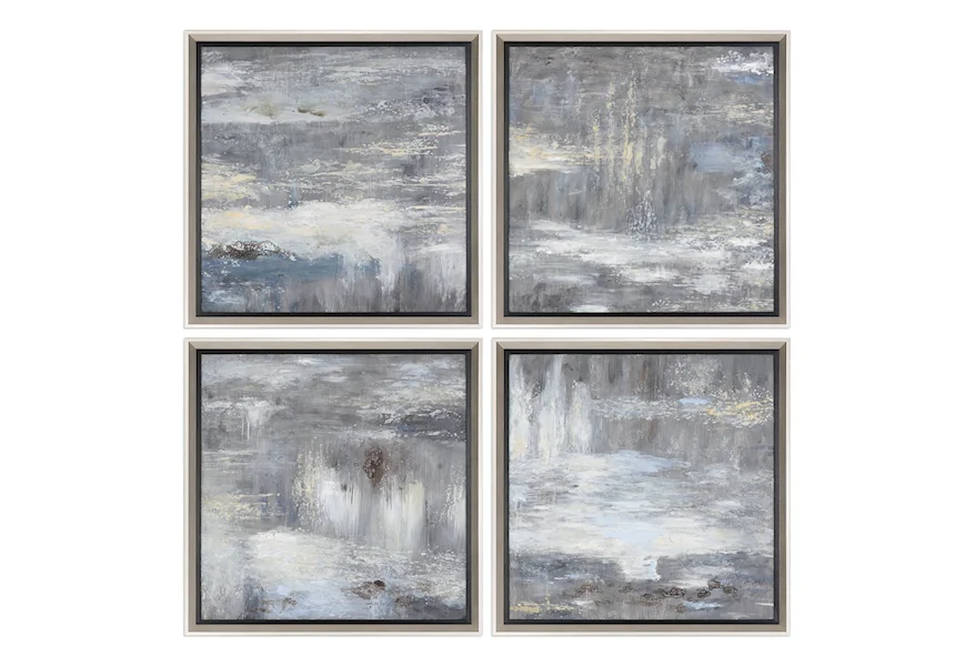 Art Shades Of Gray Hand Painted Art Set of 4 by Uttermost at Janeen's Furniture Gallery