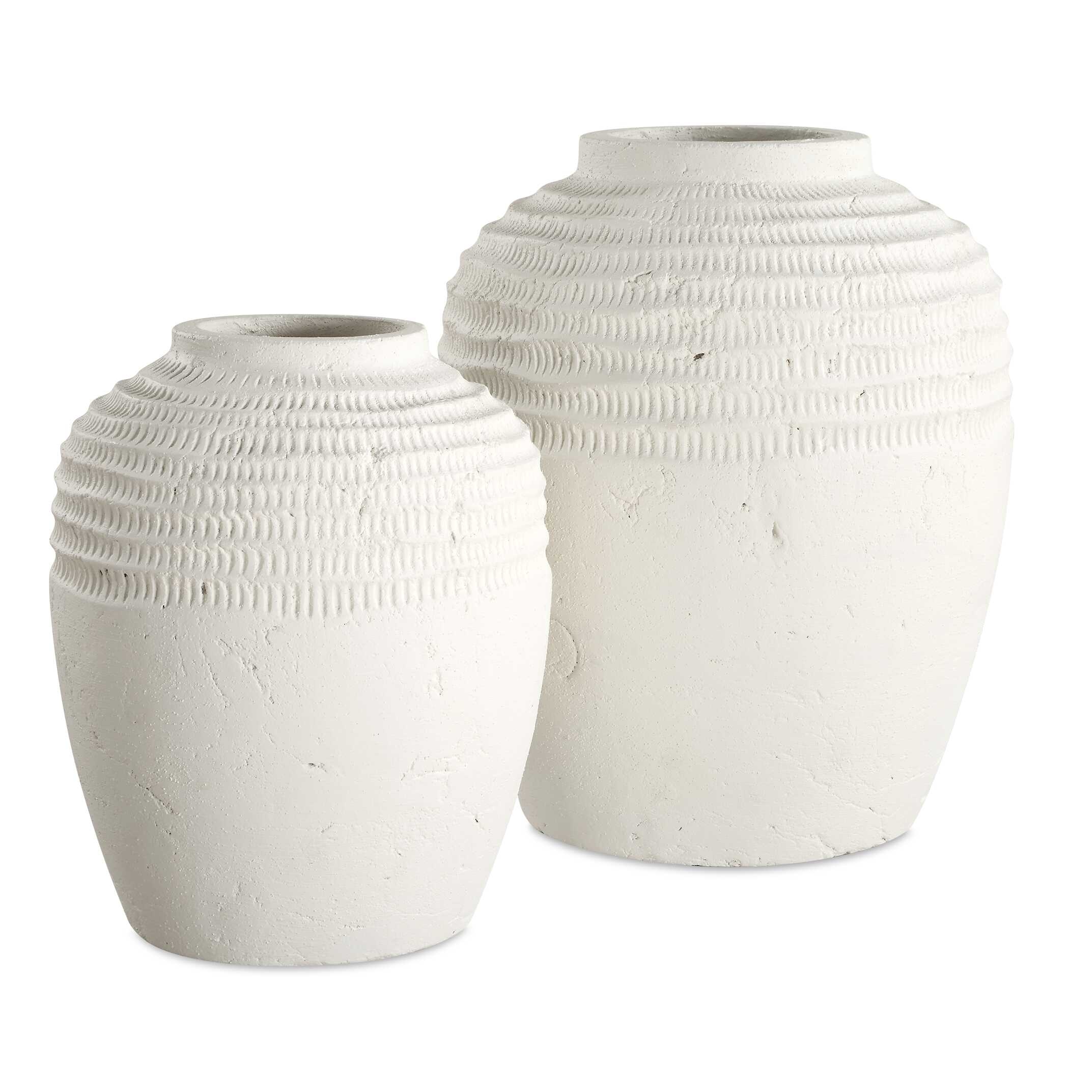 Luna Ridge White Ceramic Vases
