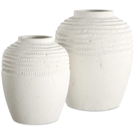 Luna Ridge White Ceramic Vases