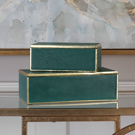 Karis Emerald Green Boxes (Set of 2)