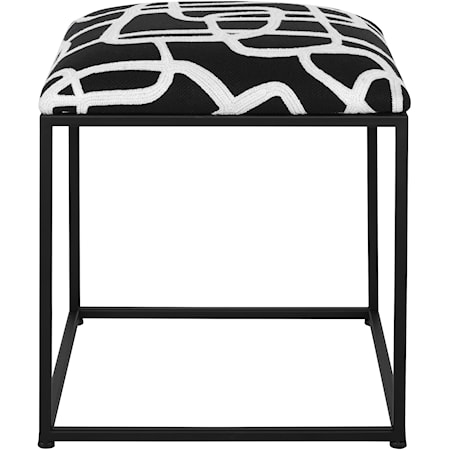 Twists And Turns Fabric Accent Stool