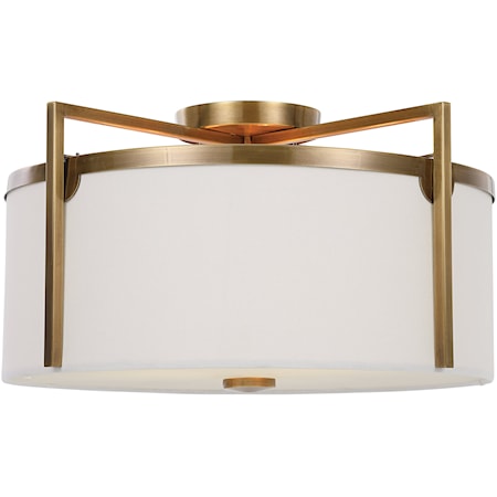 Colfax Brass 3 Light Semi Flush