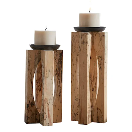 Ilva Wood Candleholders Set/2