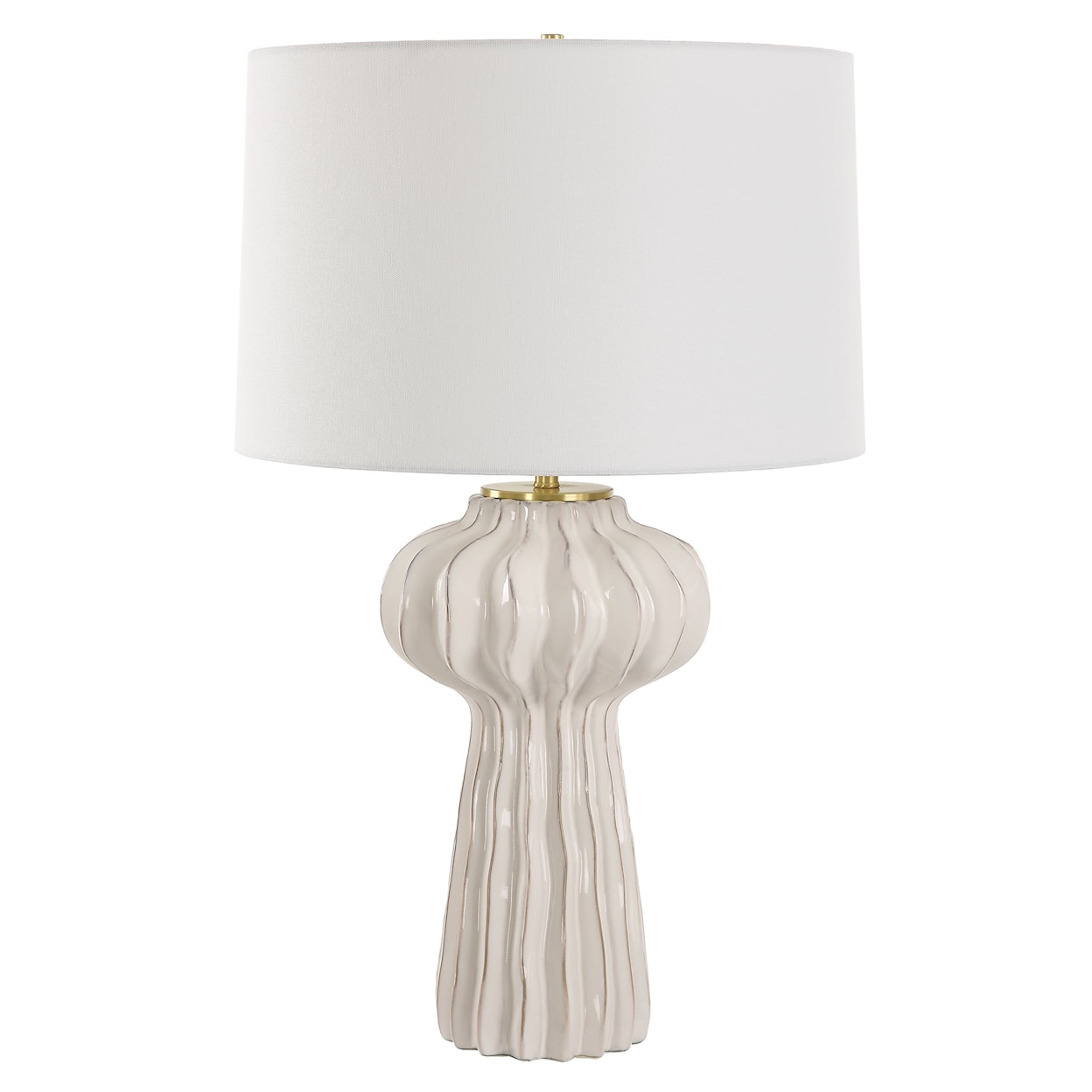 Uttermost Wrenley Wrenley Ridged White Table Lamp