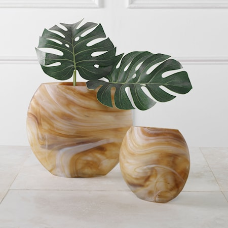 Set of 2 Fusion Swirled Vases